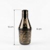 Handcrafted Antique Black Finish Pure Brass Mukhwas Bottle(15 cm / 6 cm) – Golden Engraved Floral Pattern Mouth Freshener Container & Royal Tableware