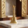 Handcrafted Pure Brass Nandi Pooja Hand Bell (12 cm / 4.72 Inches) – Traditional Carved Brass Ghanti with Nandi Finial Handle