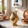 Hira Craft Heritage Paisley Engraved Pure Brass Water Jug (1 Liter) – Premium Polished Finish