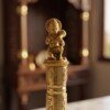 Handcrafted Pure Brass Hanuman Pooja Hand Bell (12 cm / 4.72 Inches) – Traditional Carved Brass Ghanti with Lord Hanuman Finial Handle