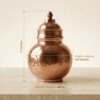 Pure Copper Navratri Garbo (7 Inches / 450g) – Fine Hand-Perforated Jaali Design with Dome Lid