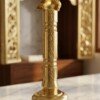 Handcrafted Pure Brass Nandi Pooja Hand Bell (12 cm / 4.72 Inches) – Traditional Carved Brass Ghanti with Nandi Finial Handle