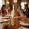 Handcrafted Pure Brass Mukhwas Bottle (15 cm / 6 cm)Fine Embossed Floral Pattern Mouth Freshener Storage Container & Royal Tableware