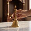 Handcrafted Pure Brass Hanuman Pooja Hand Bell (12 cm / 4.72 Inches) – Traditional Carved Brass Ghanti with Lord Hanuman Finial Handle