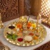 Make_it_3_4_2K_202607221331 (4) Heritage Fine-Engraved Pure Brass Pooja Thali Set (6 Pieces) – Scalloped Edge Brass Puja Combo with Bell, Diya & Lota