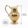Hira Craft Heritage Paisley Engraved Pure Brass Water Jug (1 Liter) – Premium Polished Finish
