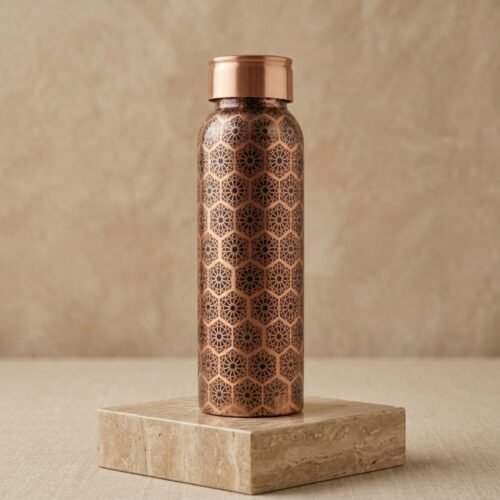 make_it_1_1_202607131218 (7) Royal Geometric Mandala Printed Pure Copper Water Bottle (950 ml)