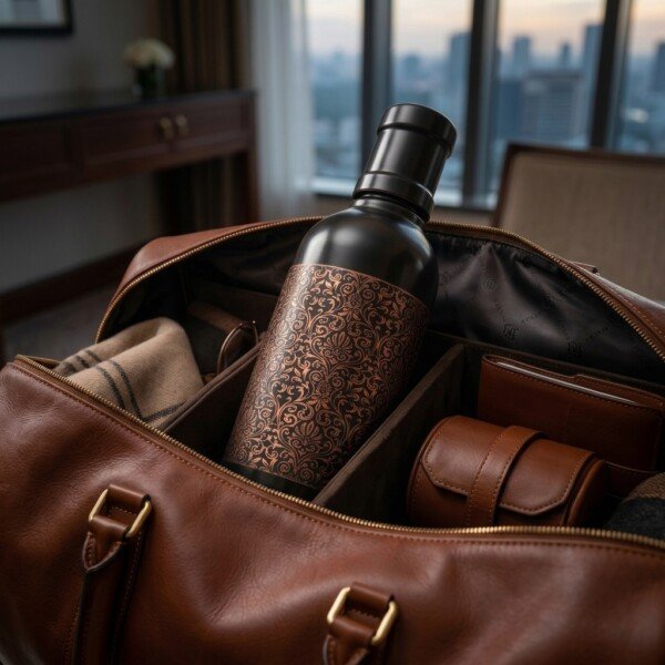 make_it_1_1_202607131326 (2) Royal Matte Black Pure Copper Water Bottle (1 Liter) – Vintage Filigree Engraved Print
