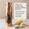 Royal Printed Pure Copper Water Bottle with Peacock Art (950 ml)