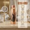 Royal Printed Pure Copper Water Bottle with Peacock Art (950 ml)