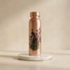 Royal Printed Pure Copper Water Bottle with Peacock Art (950 ml)