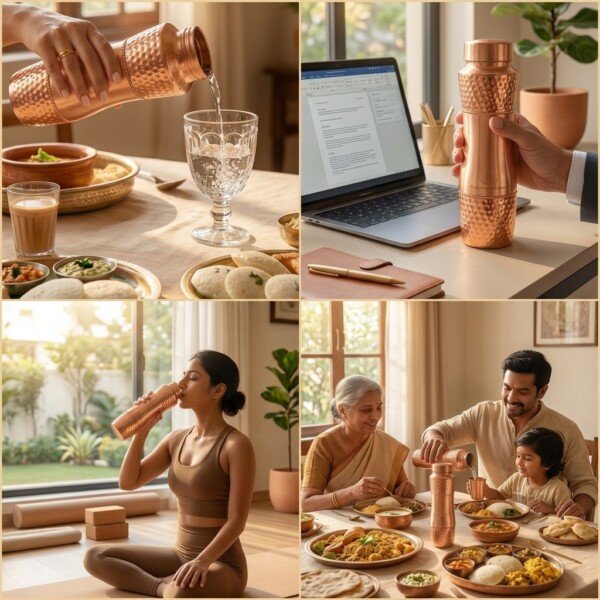 make_it_1_1_202607141155 (7) Royal Hammered Pure Copper Water Bottle (1 Liter) – Leak-Proof Ayurvedic Health Bottle