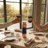 CopperCraft Midnight Blue Pure Copper Water Bottle Set (1 Liter) with 2 Matching Copper Glasses – Dual Finish
