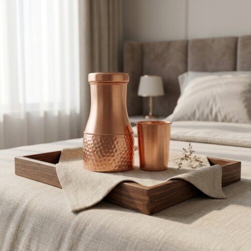 make_it_1_1_202607141304 (7) Royal Dual-Texture Pure Copper Night Jar Set (1 Liter) with Matching Copper Glass – Bedside Water Carafe Combo