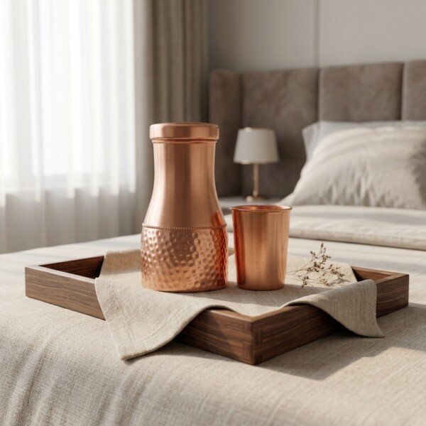 make_it_1_1_202607141304 (7) Royal Dual-Texture Pure Copper Night Jar Set (1 Liter) with Matching Copper Glass – Bedside Water Carafe Combo