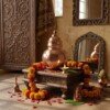 Pure Copper Navratri Garbo (7 Inches / 450g) – Fine Hand-Perforated Jaali Design with Dome Lid