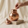 Pure Copper Navratri Garbo (7 Inches / 450g) – Fine Hand-Perforated Jaali Design with Dome Lid
