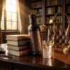 make_it_1__1_202607131326 Royal Matte Black Pure Copper Water Bottle (1 Liter) – Vintage Filigree Engraved Print