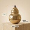 make_it_3_4_202607222026 Heritage Pure Brass Navratri Garbo (7 Inches / 450g) – Hand-Perforated "Jay Ambe" Design with Dome Lid
