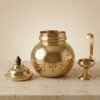 make_it_3_4_202607222027 Heritage Pure Brass Navratri Garbo (7 Inches / 450g) – Hand-Perforated "Jay Ambe" Design with Dome Lid