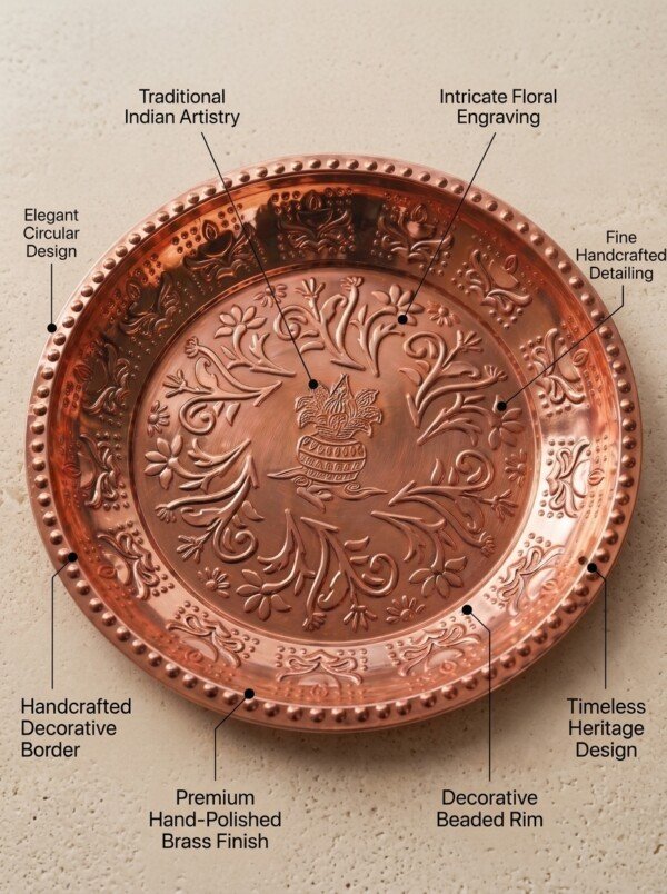 make_it_3_4_202607222307 (1) Handcrafted Pure Metal Puja Thali / Tras – Copper Finish Embossed Kalash & Floral Design (Copy)