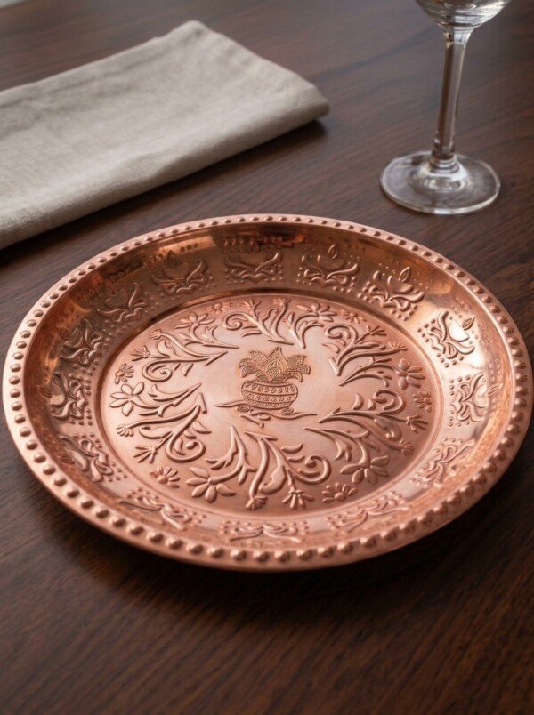 make_it_3_4_202607222307 (3) Handcrafted Pure Metal Puja Thali / Tras – Copper Finish Embossed Kalash & Floral Design (Copy)
