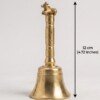 Handcrafted Pure Brass Nandi Pooja Hand Bell (12 cm / 4.72 Inches) – Traditional Carved Brass Ghanti with Nandi Finial Handle