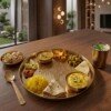 make_it_3_4_202607240038 Authentic Handcrafted Pure Kansa Dinner Thali Set (11 Inches / 27.94 cm) – 6-Piece Royal Bell Metal Set with Sacred Tree of Life (Kalpavriksha) Engraving (1 Thali, 1 Curry Bowl, 1 Sweet/Chutney Bowl, 1 Glass, 1 Spoon)