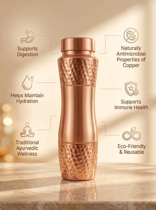 make_it_3_4_2K_202607212157 Royal Hammered Pure Copper Water Bottle (1 Liter) – Leak-Proof Ayurvedic Health Bottle