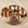 Authentic Handcrafted Pure Kansa Dinner Thali Set (11 Inches / 27.94 cm) – 6-Piece Traditional Bell Metal Dining Set (1 Thali, 2 Bowls, 1 Sweet Dish Bowl, 1 Glass, 1 Spoon)