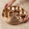 Authentic Handcrafted Pure Kansa Dinner Thali Set (11 Inches / 27.94 cm) – 6-Piece Traditional Bell Metal Dining Set (1 Thali, 2 Bowls, 1 Sweet Dish Bowl, 1 Glass, 1 Spoon)