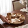 Authentic Handcrafted Pure Kansa Dinner Thali Set (11 Inches / 27.94 cm) – 6-Piece Traditional Bell Metal Dining Set (1 Thali, 2 Bowls, 1 Sweet Dish Bowl, 1 Glass, 1 Spoon)