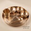 Authentic Handcrafted Pure Kansa Dinner Thali Set (11 Inches / 27.94 cm) – 6-Piece Traditional Bell Metal Dining Set (1 Thali, 2 Bowls, 1 Sweet Dish Bowl, 1 Glass, 1 Spoon)