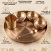 Authentic Handcrafted Pure Kansa Dinner Thali Set (11 Inches / 27.94 cm) – 6-Piece Traditional Bell Metal Dining Set (1 Thali, 2 Bowls, 1 Sweet Dish Bowl, 1 Glass, 1 Spoon)