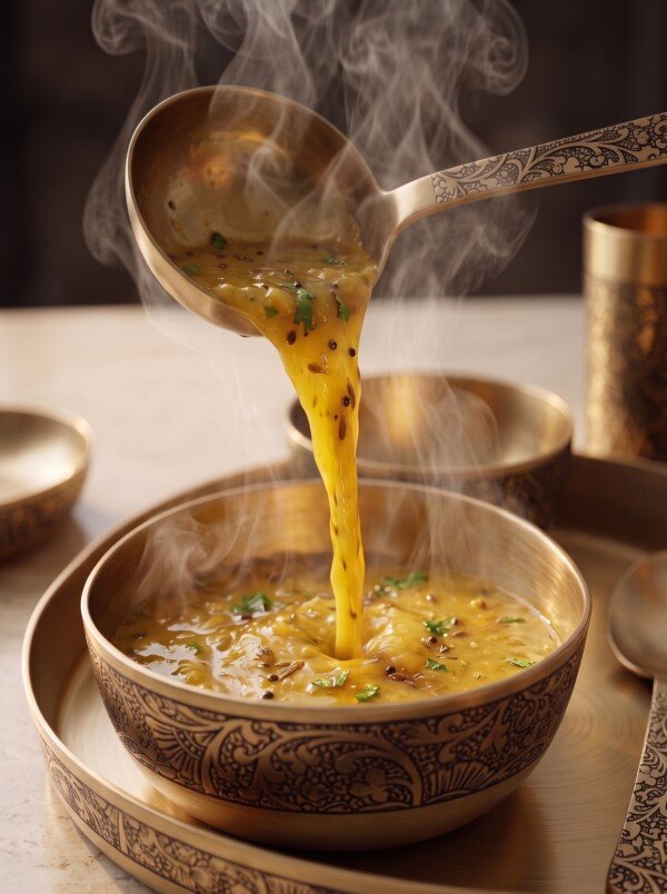 Authentic Handcrafted Pure Kansa Dinner Thali Set (11 Inches / 27.9 cm) – 6-Piece Royal Bell Metal Set with Antique Floral Laser Engraved Borders (1 Thali, 2 Curry Bowls, 1 Sweet Dish Bowl, 1 Glass, 1 Spoon)